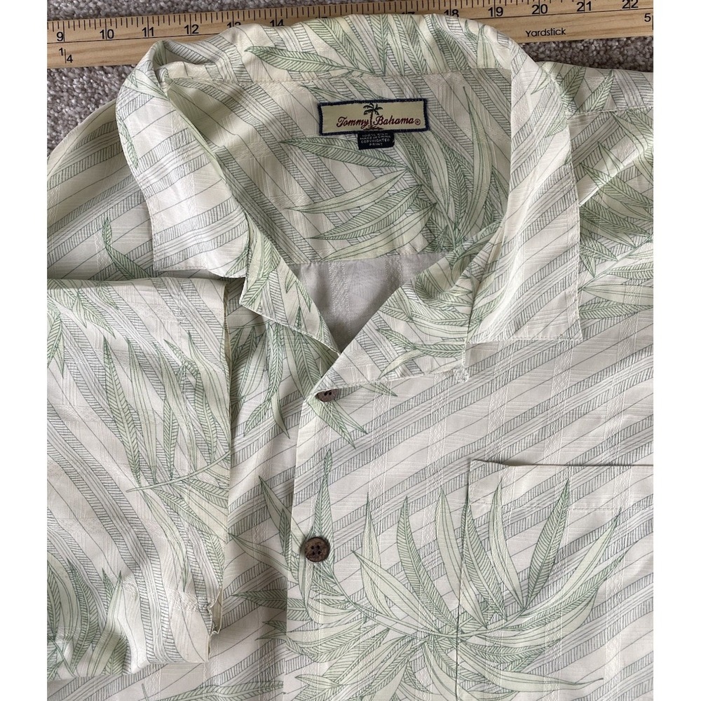 Tommy Bahama Green All Over Beach Loud Colorful Floral Hawaiian Mens XXL Silk